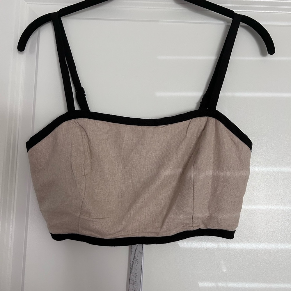 House of Harlow 1960 Black and Tan Crop Top XS